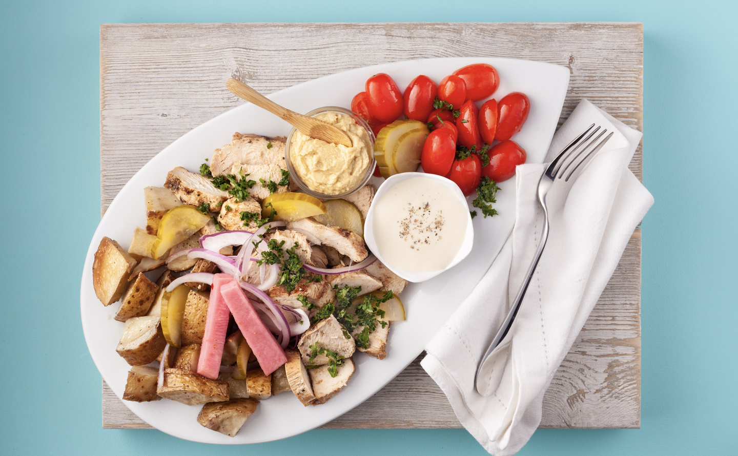 Chicken Shawarma Bowl with Garlic Sauce