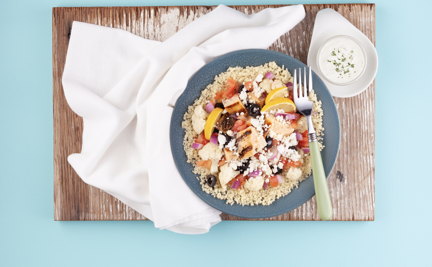 Greek Chicken Bowl with Olive-tomato Salsa