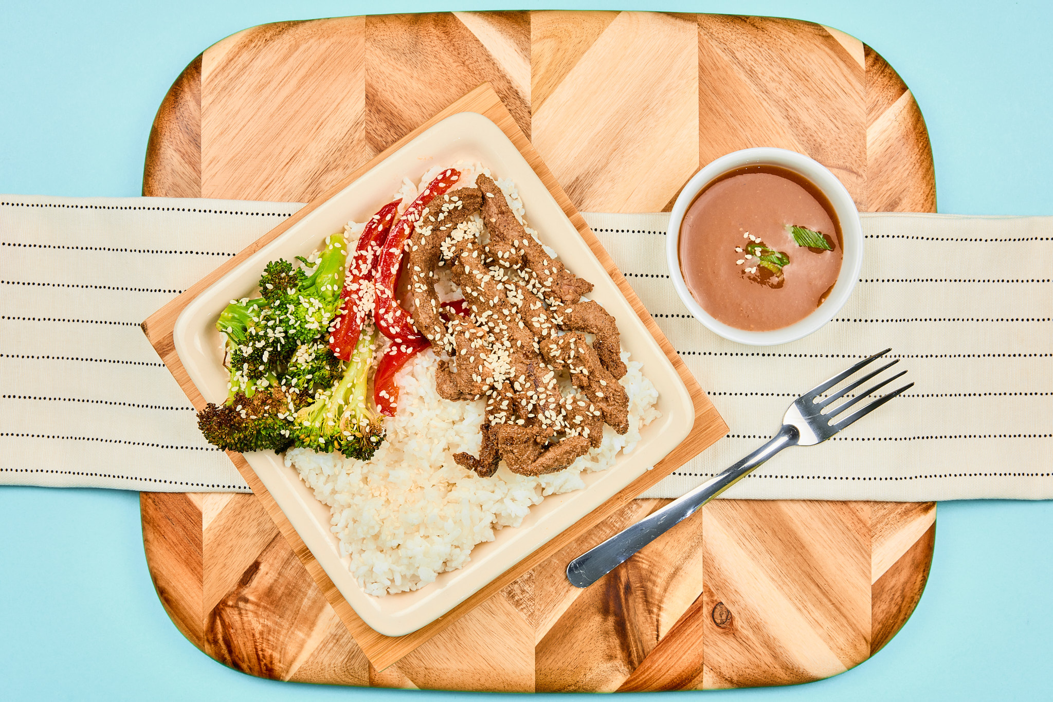 Mongolian Steak Stir Fry with White Rice