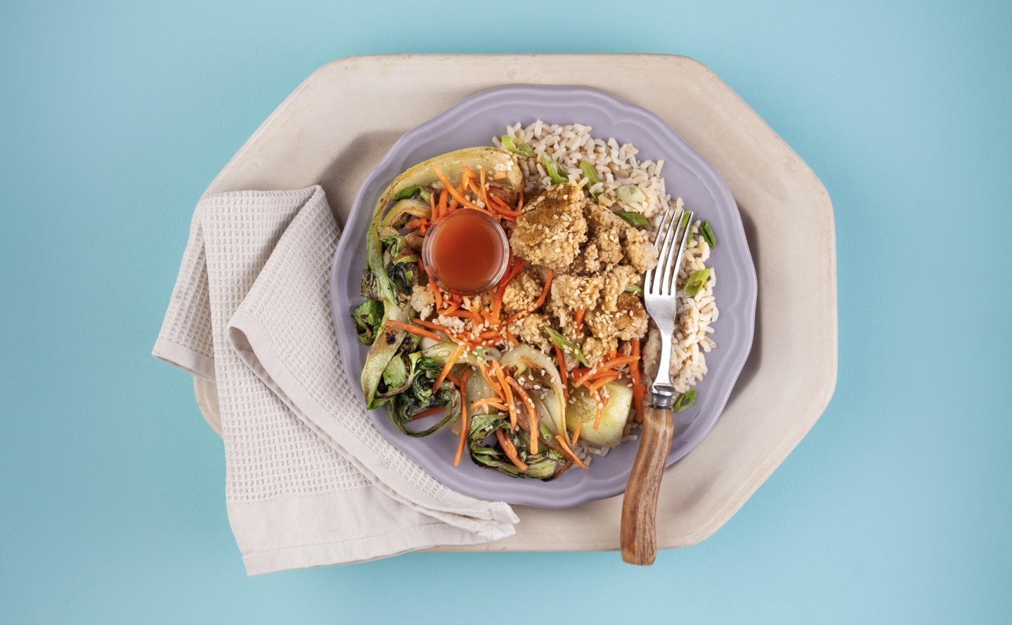 Szechuan Sweet and Sour Turkey with White Rice