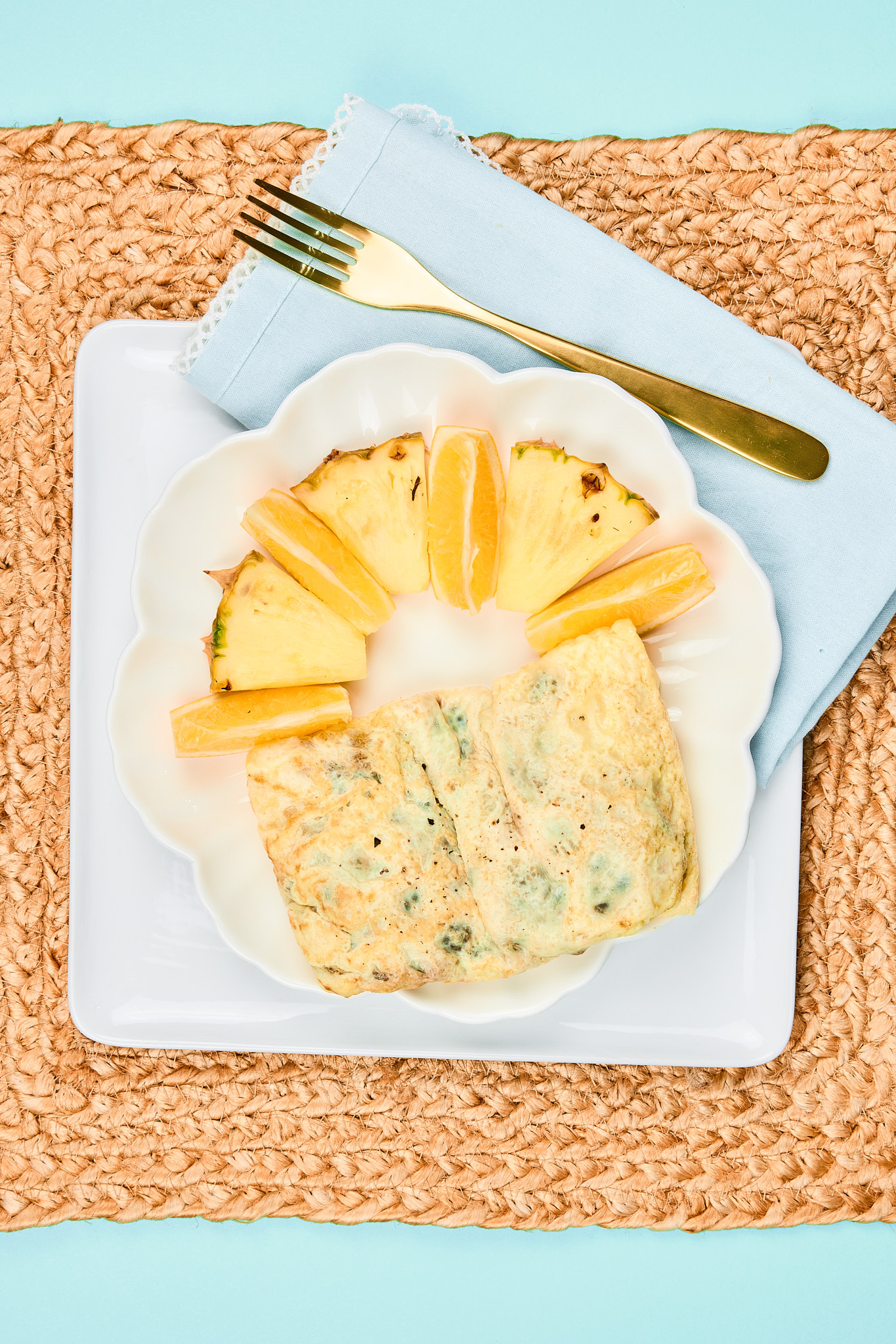 Onion, Mushroom and Sausage Omelette