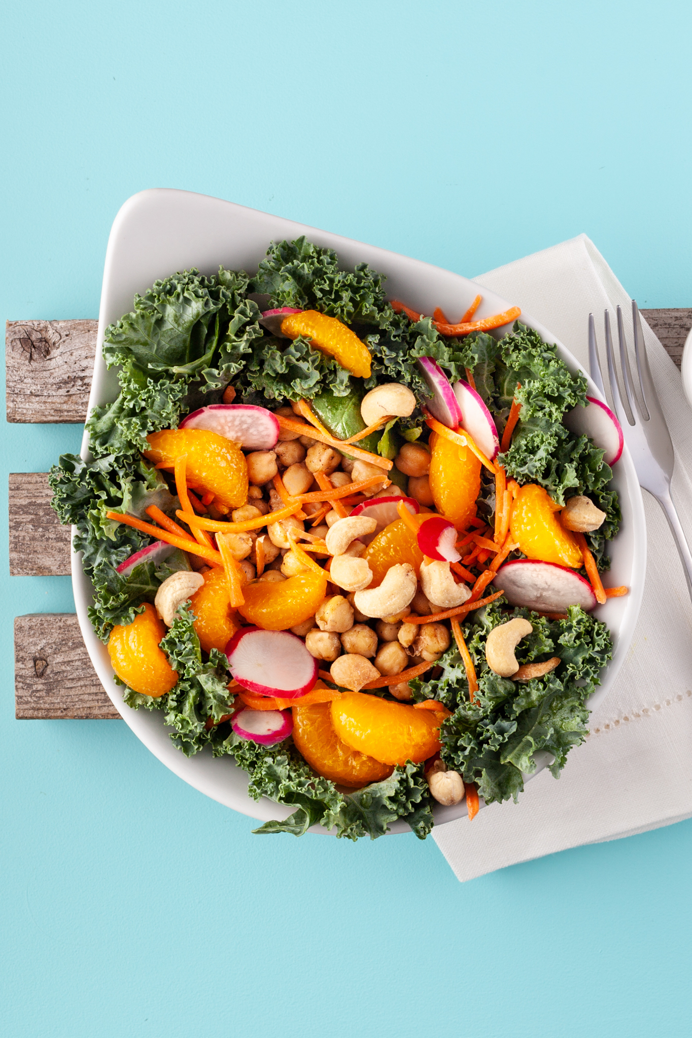 Cashew Chickpea Kale Salad