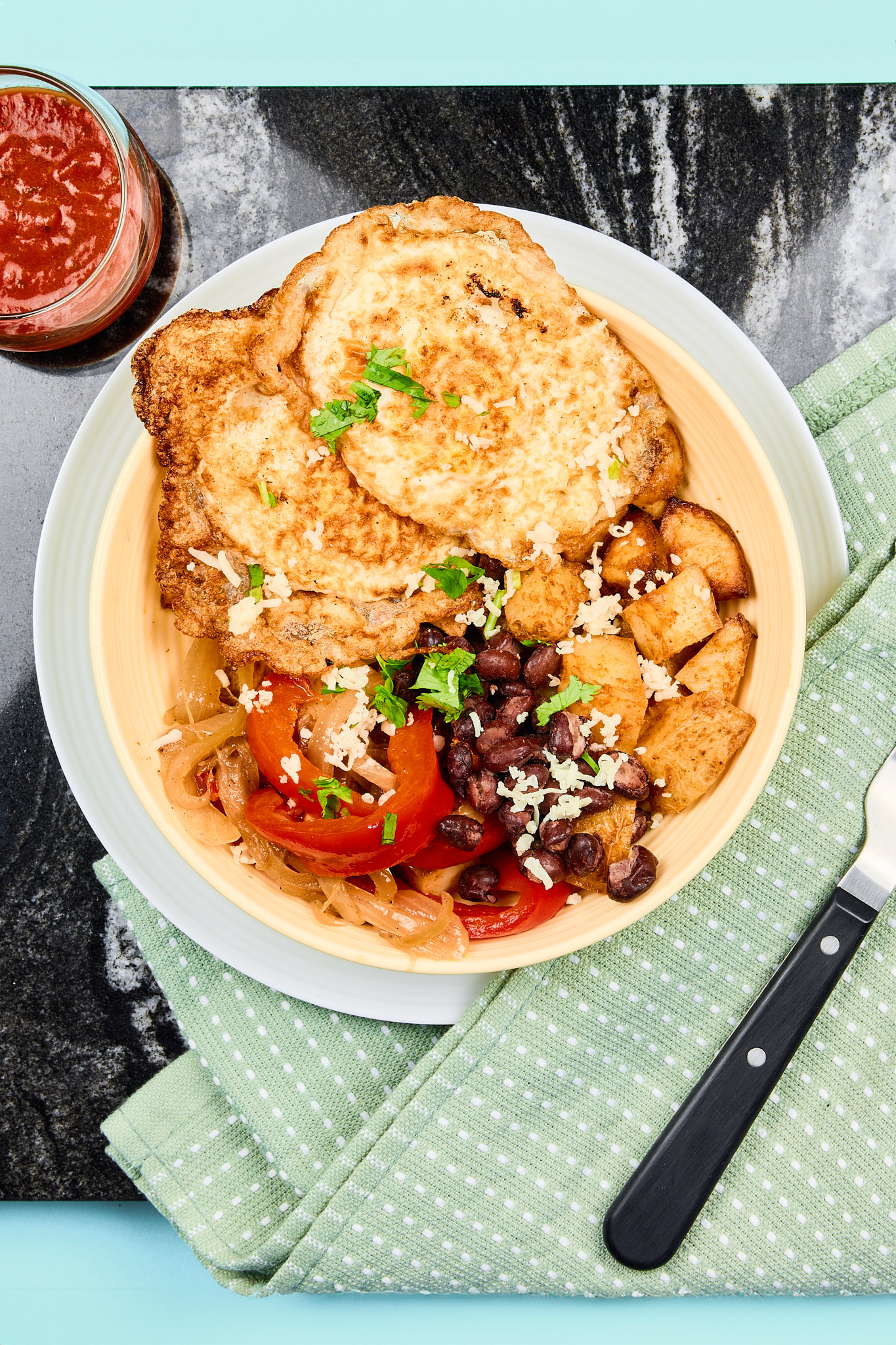 Vegetarian Huevos Rancheros Hash