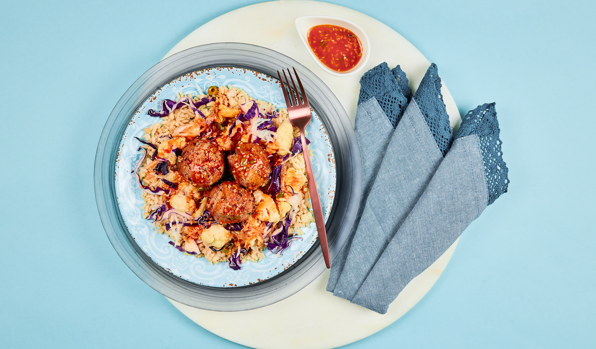 Korean Kidney Bean Balls with Ssamjang Dipping Sauce