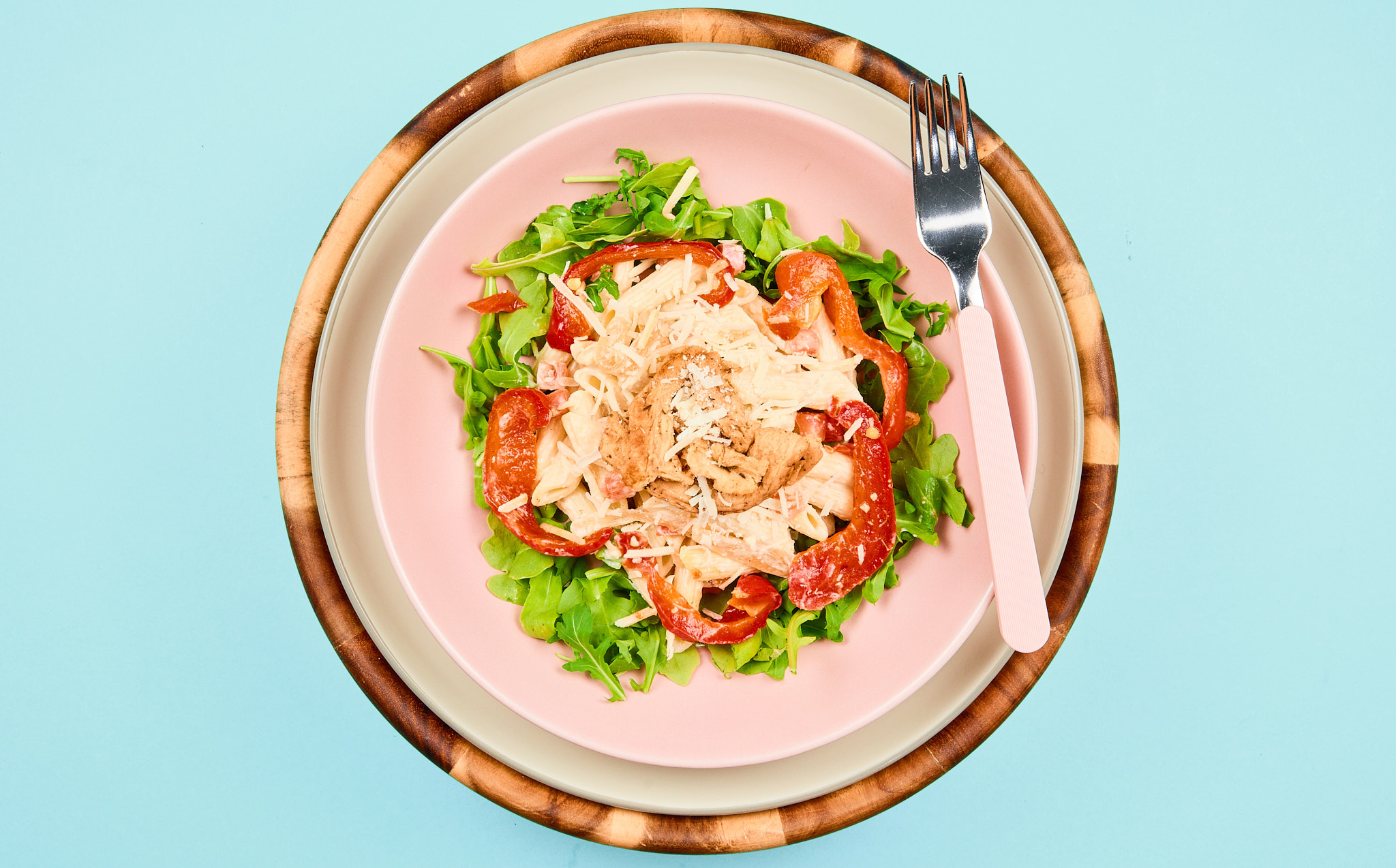 Vegetarian Herbed Alfredo with Herbed Soy Curls