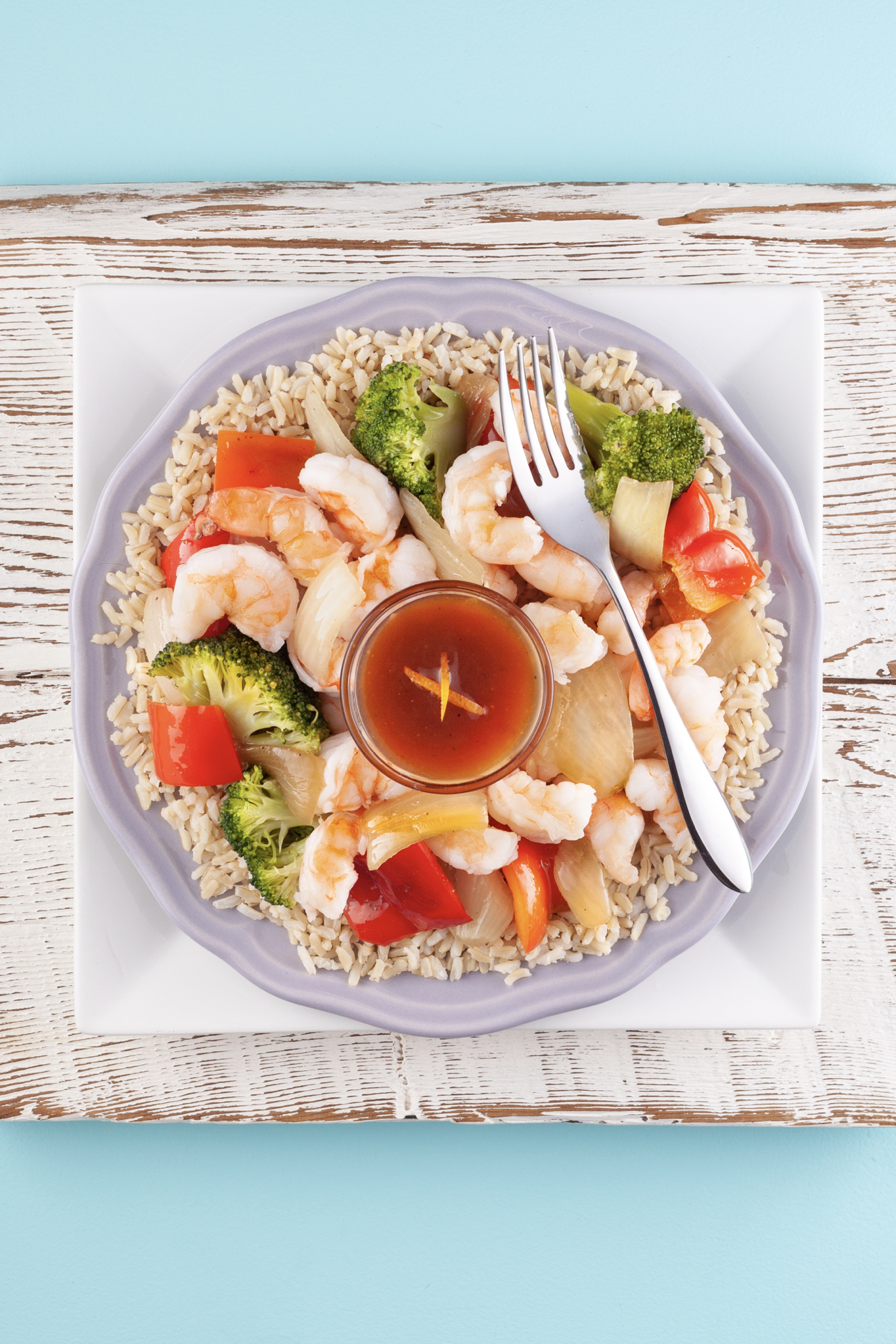 Ginger and Orange Shrimp Bowl