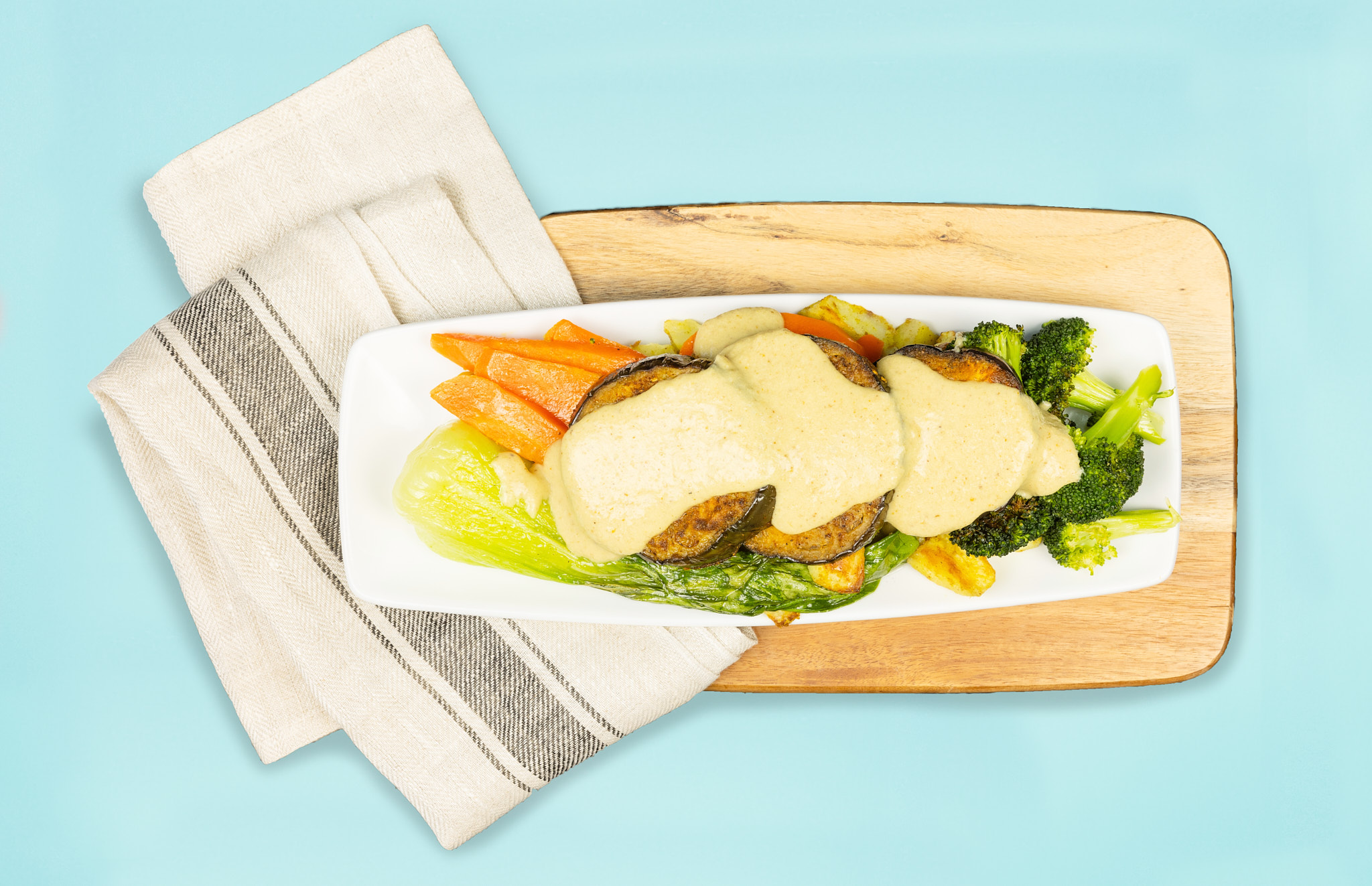 Yellow Thai Curried Eggplant with Curried Potatoes