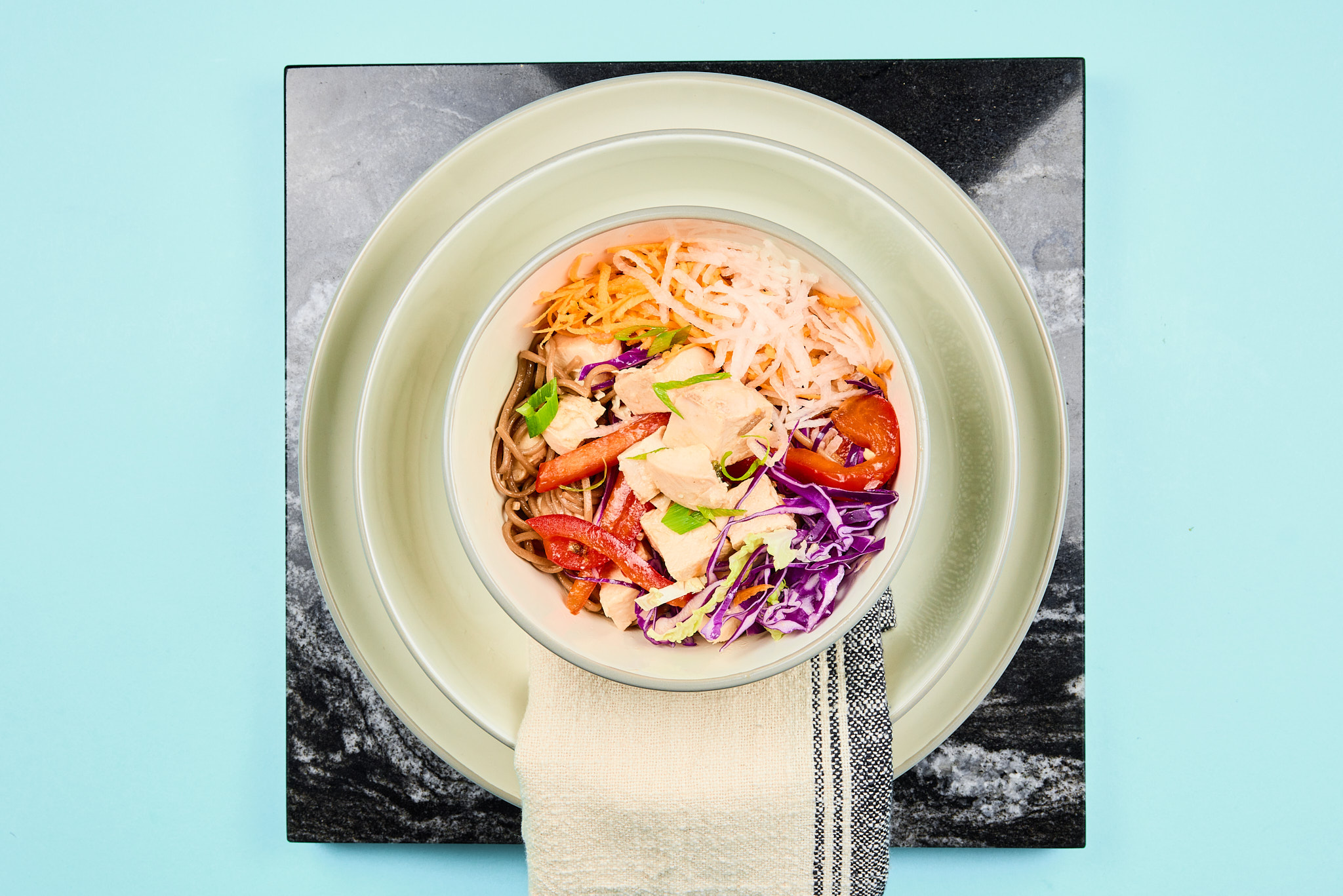 Chicken Soba Noodle Salad with Sesame Dressing
