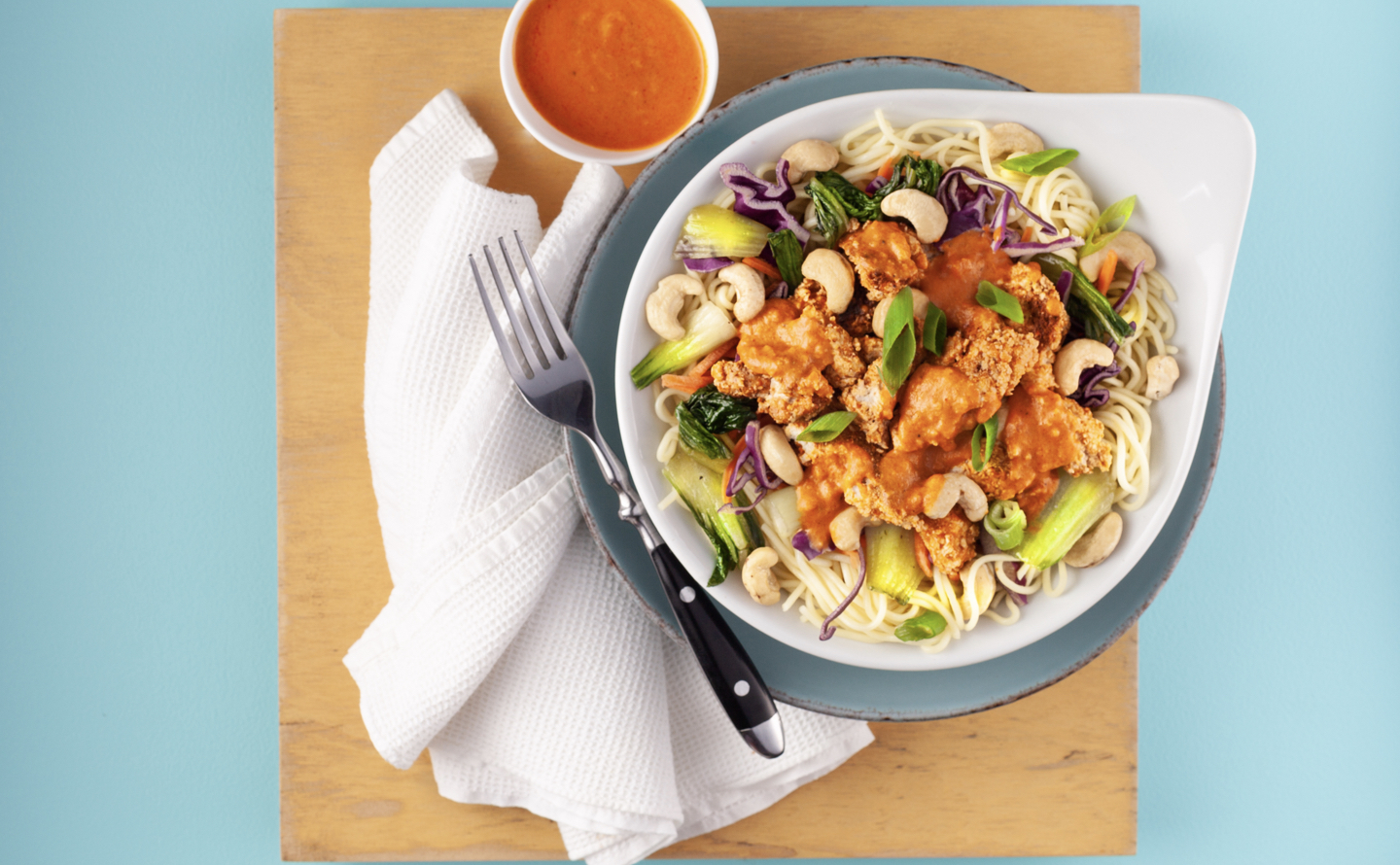 Chicken Panang Curry Lo Mein with Cashews