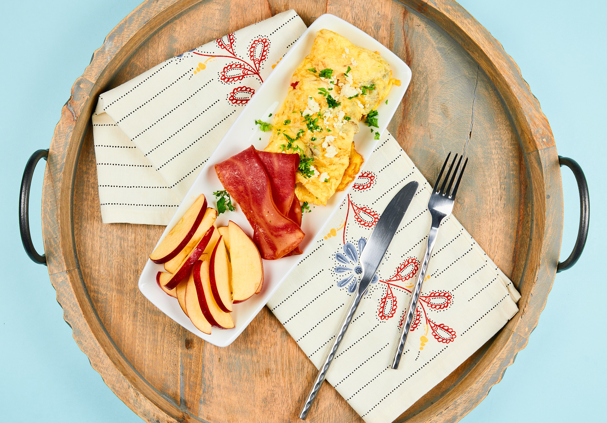 Eggplant Tomato Omelette with Granny Smith Apples