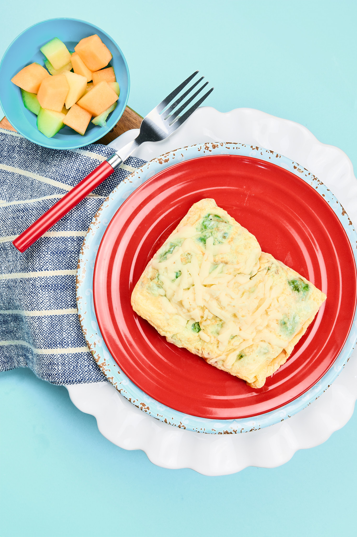 Spinach Tomato Swiss Omelette