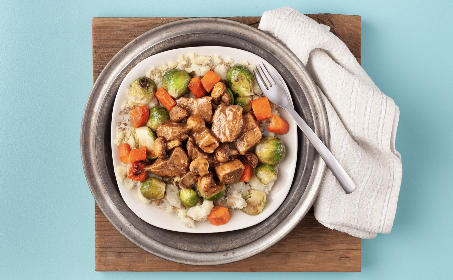 Beef Bourguignon Bowl with Brussel Sprouts