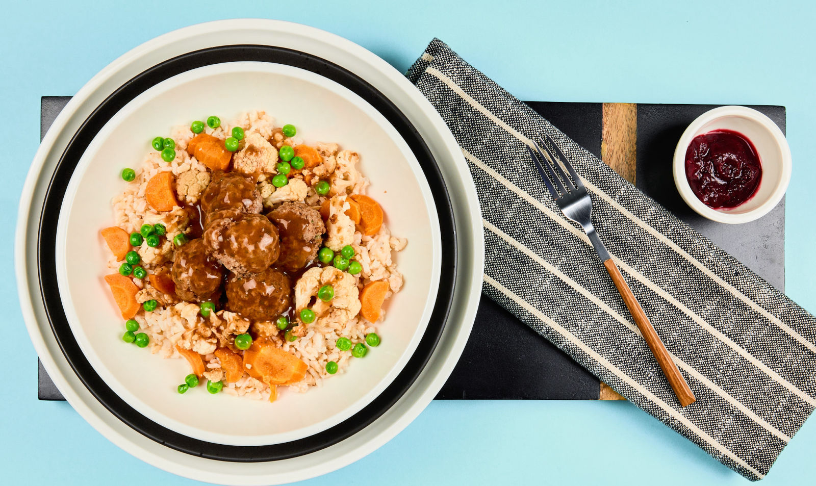 Swedish Meatballs with Gravy and Cranberry Chutney