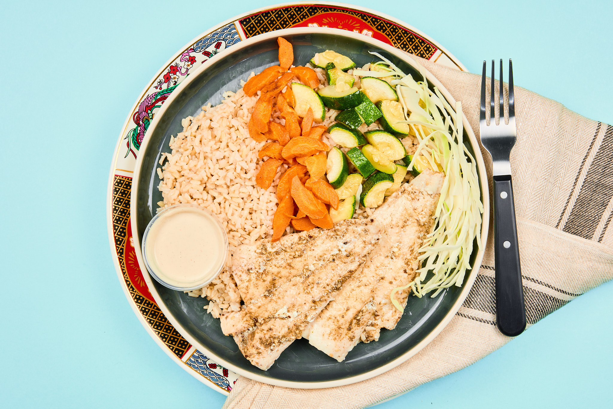 Zataar Haddock with Mint Sesame Sauce