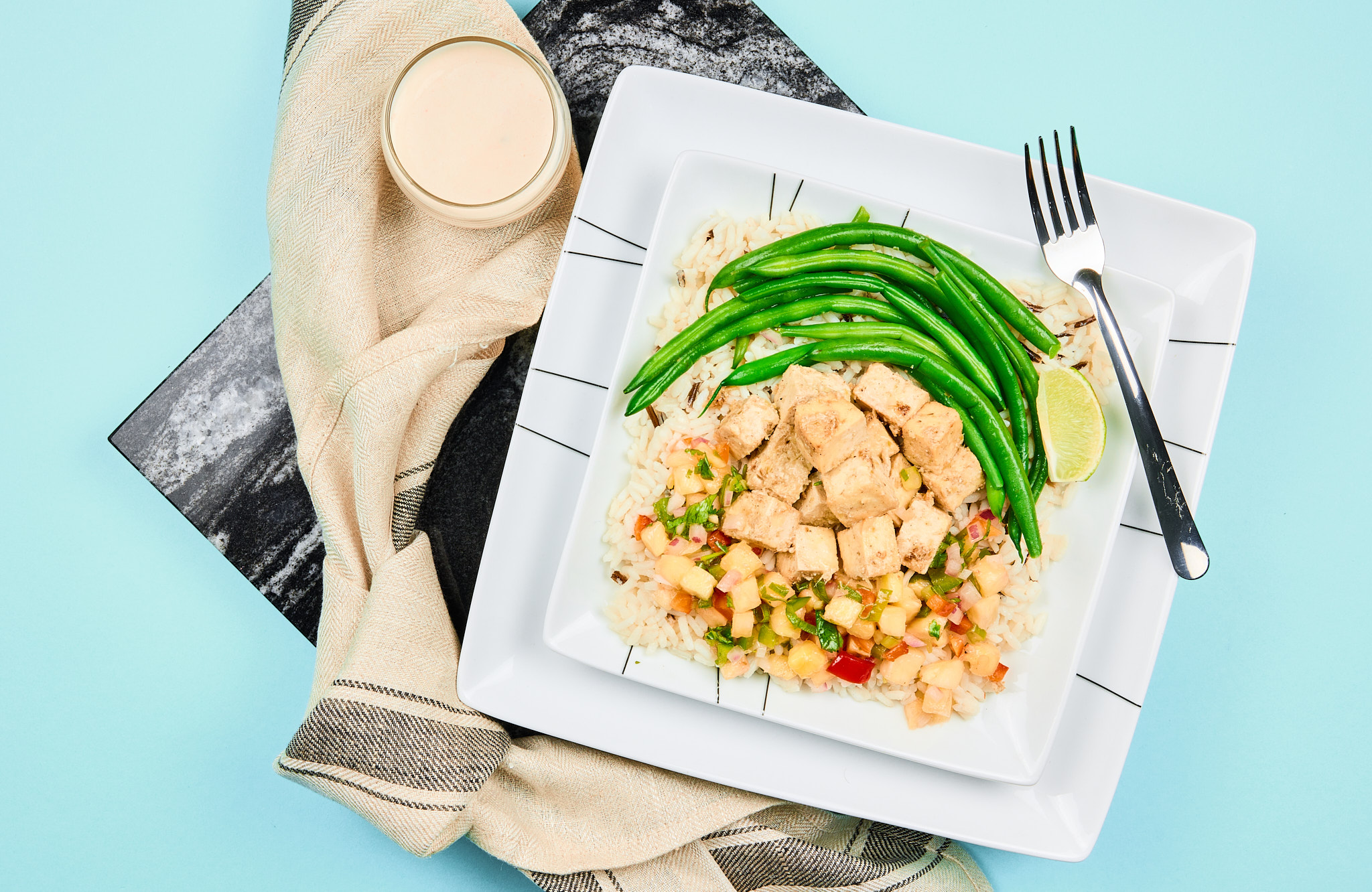 Lemongrass Tofu with Pineapple Salsa