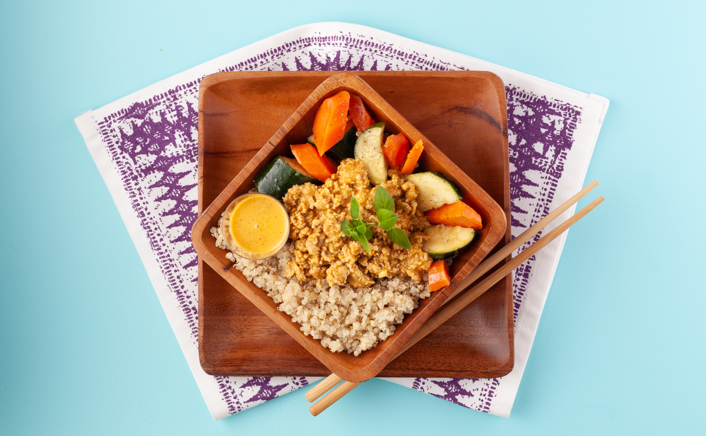 Ground Chicken Korma with Sauteed Vegetables