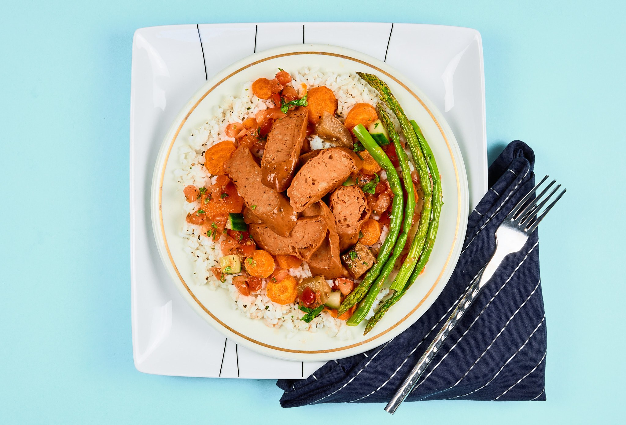 Blackened Tofu Bowl with Eggplant and Cucumber Salsa