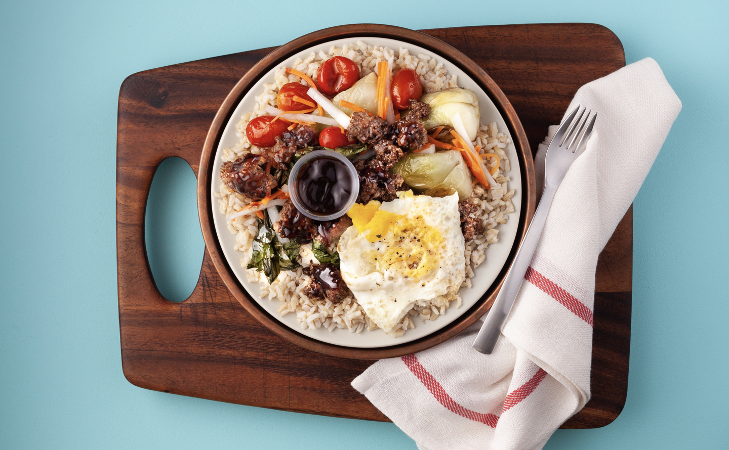 Ground Beef Bibimbap with White Rice
