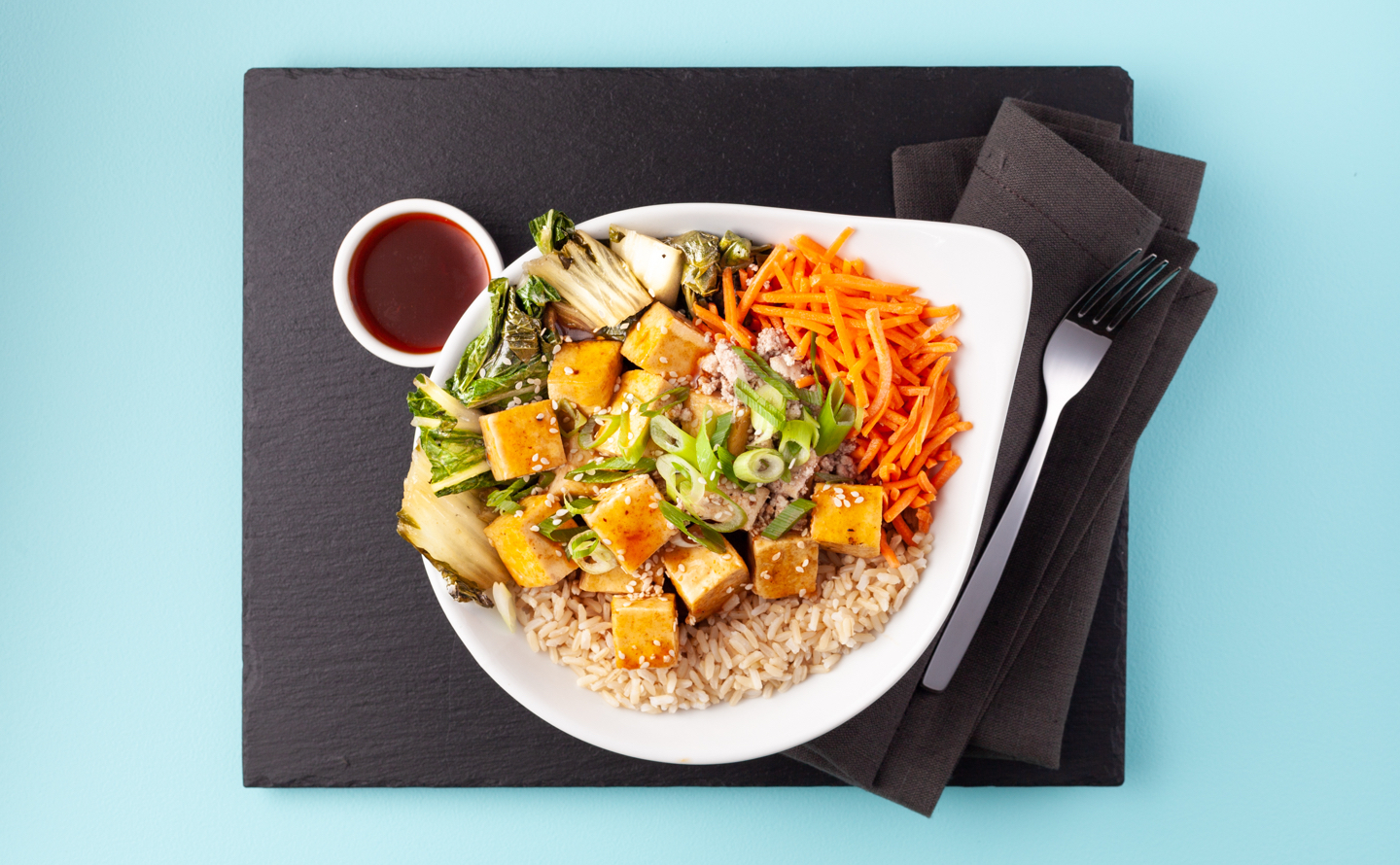 Szechuan Sweet Sour Tofu with White Rice