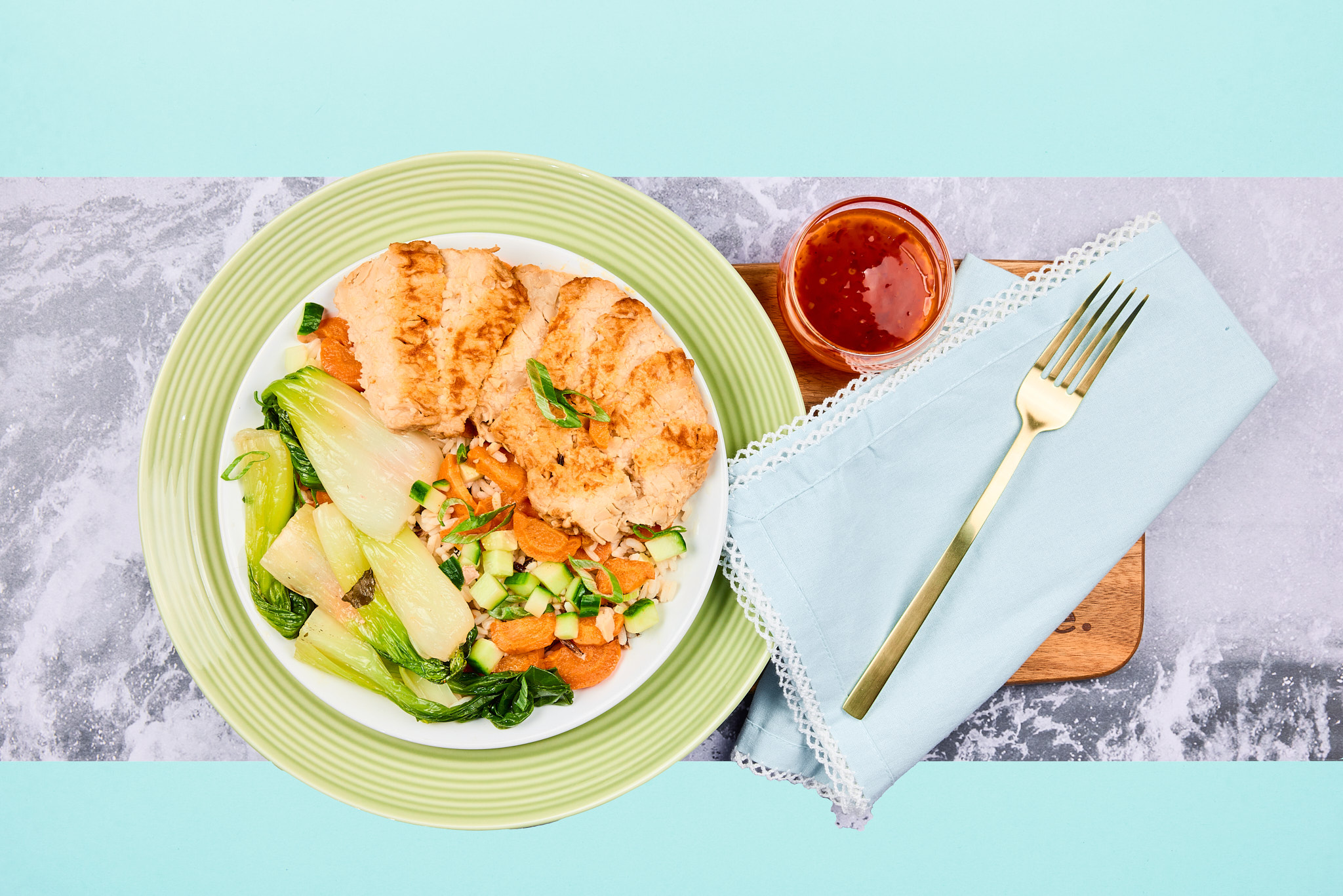 Sriracha Smothered Tofu with Sweet Chili Sauce