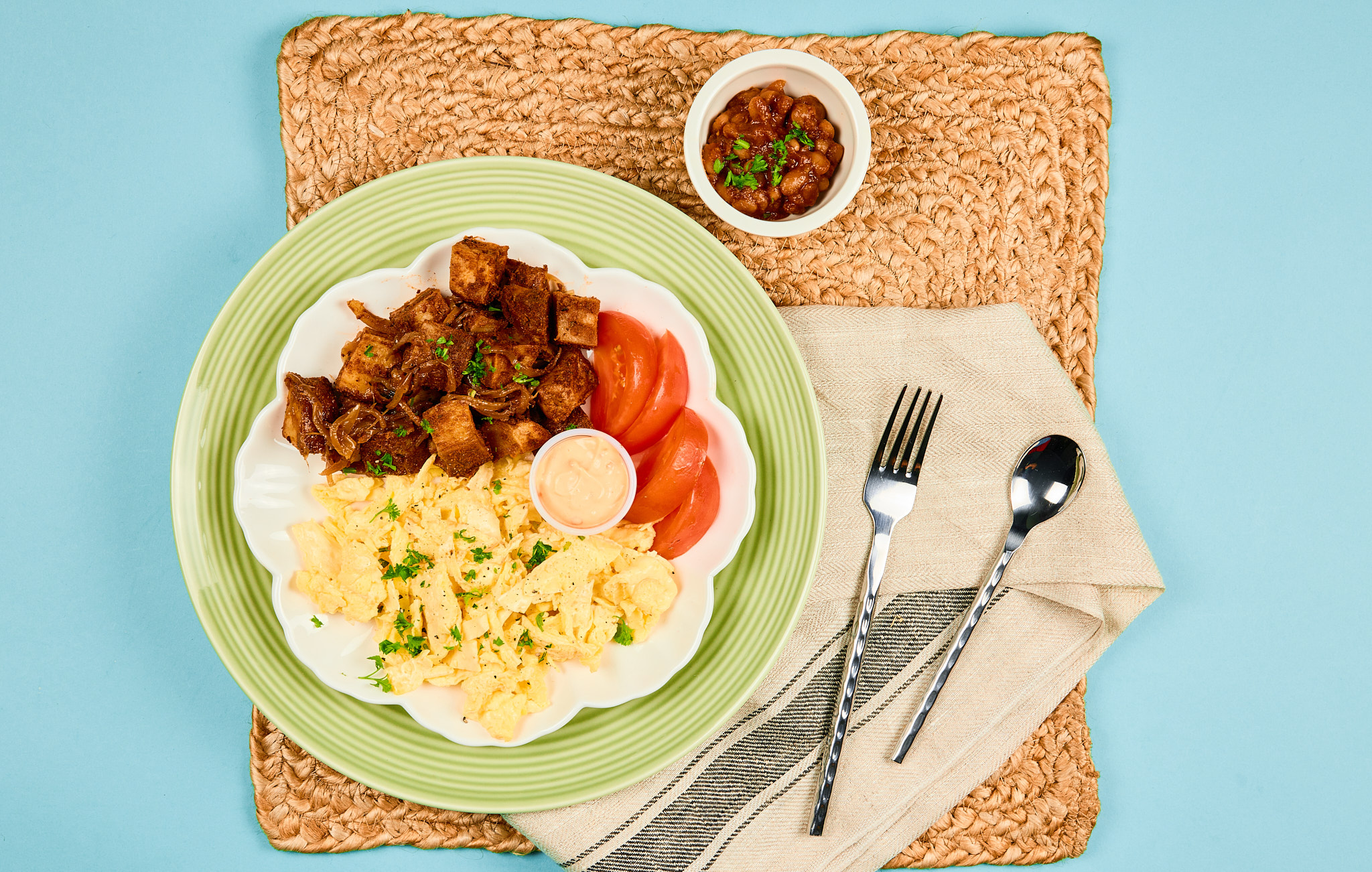 Breakfast Scramble with Baked Beans