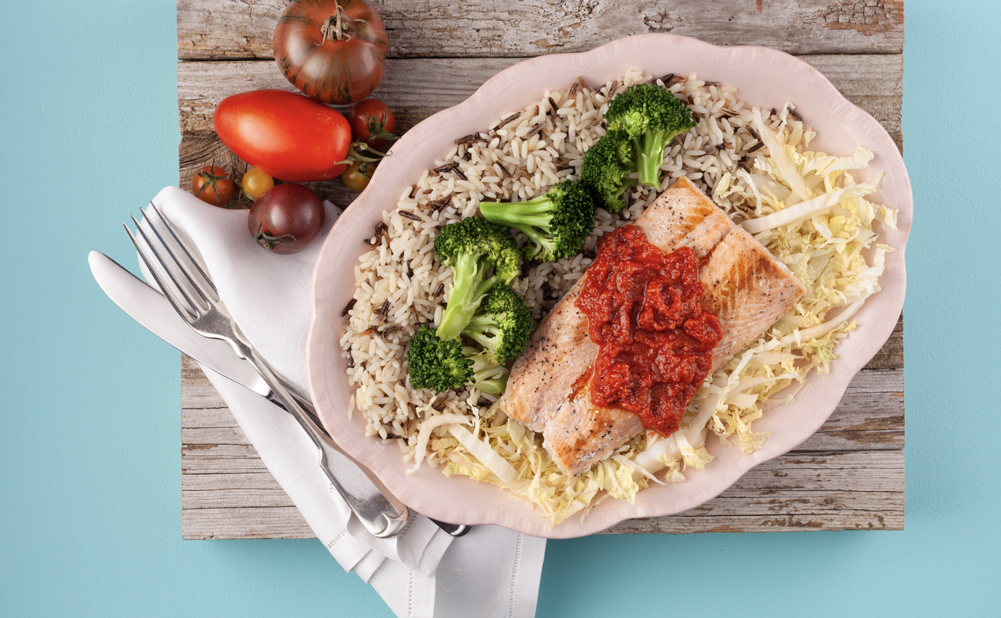Sundried Tomato Salmon with Brown Rice