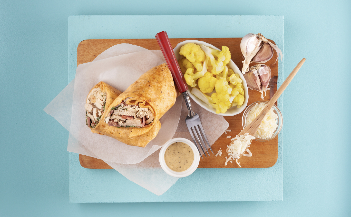 Chicken Caesar Wrap with Cauliflower