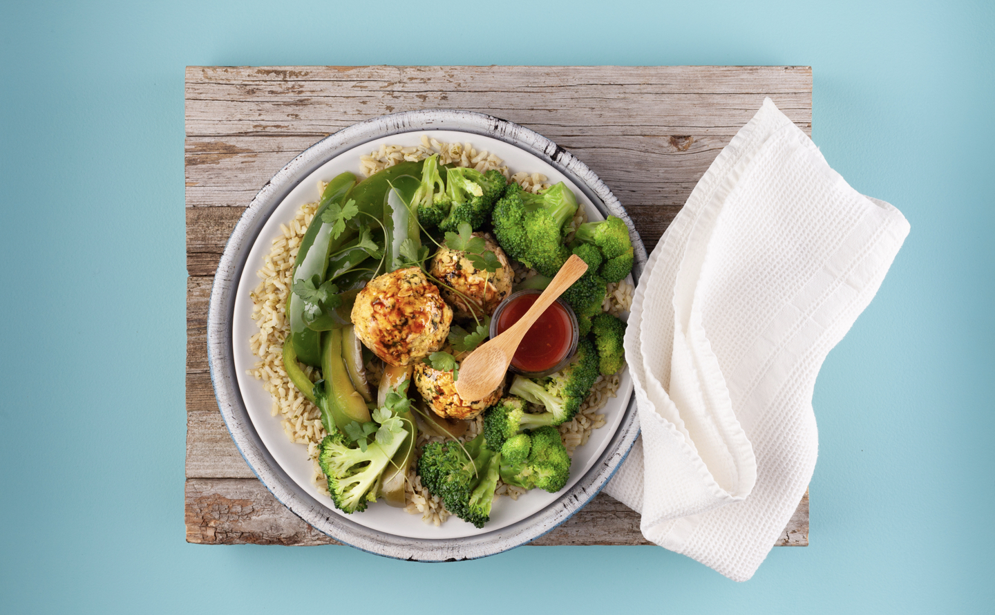 Honey Chipotle Tofu Balls On Roast Vegetables