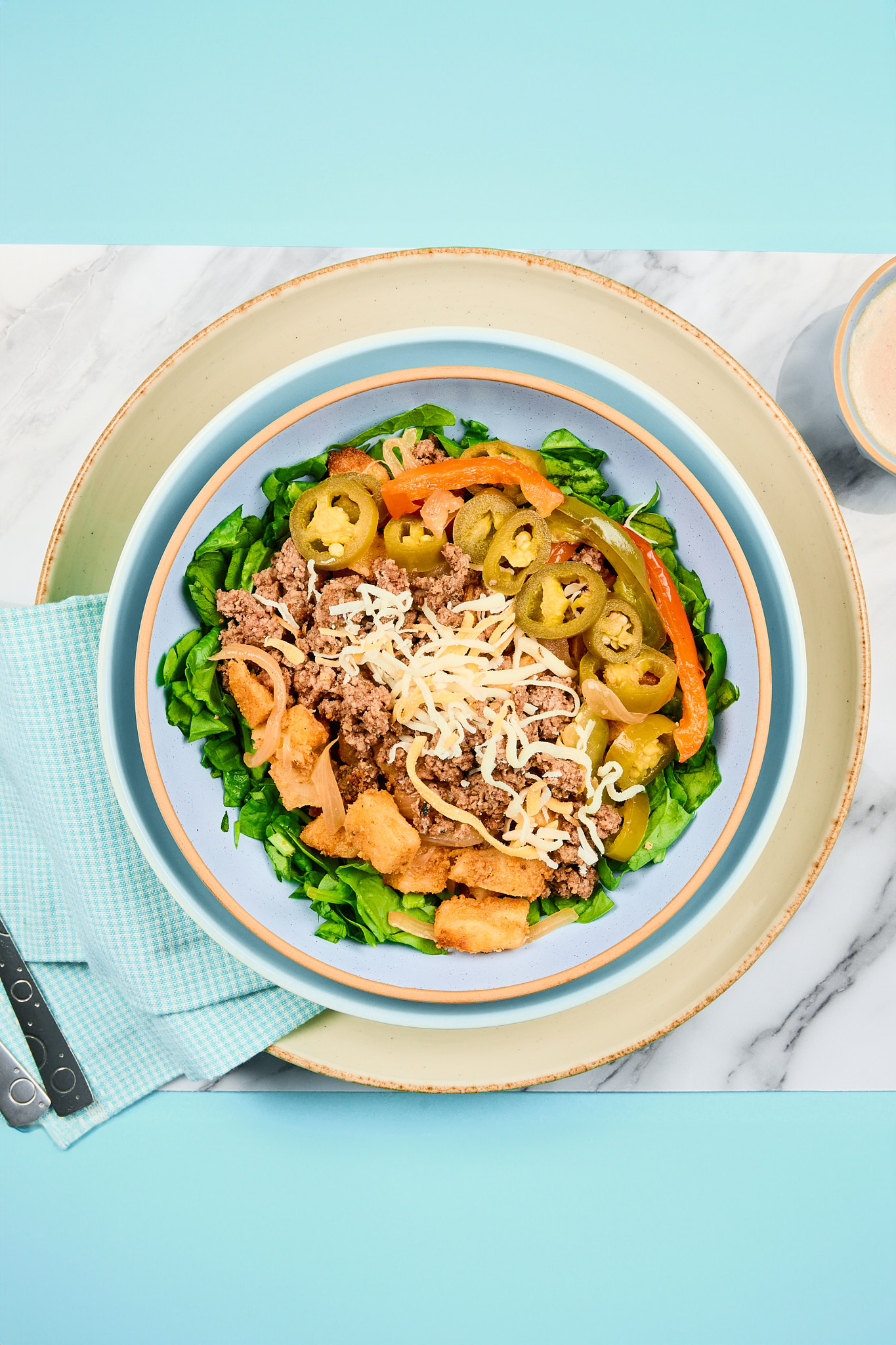 Ground Beef Philly Bowl