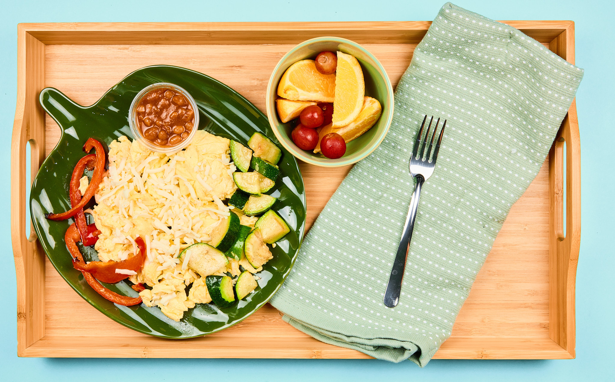 Vegetarian Eggs Scramby with Baked Beans