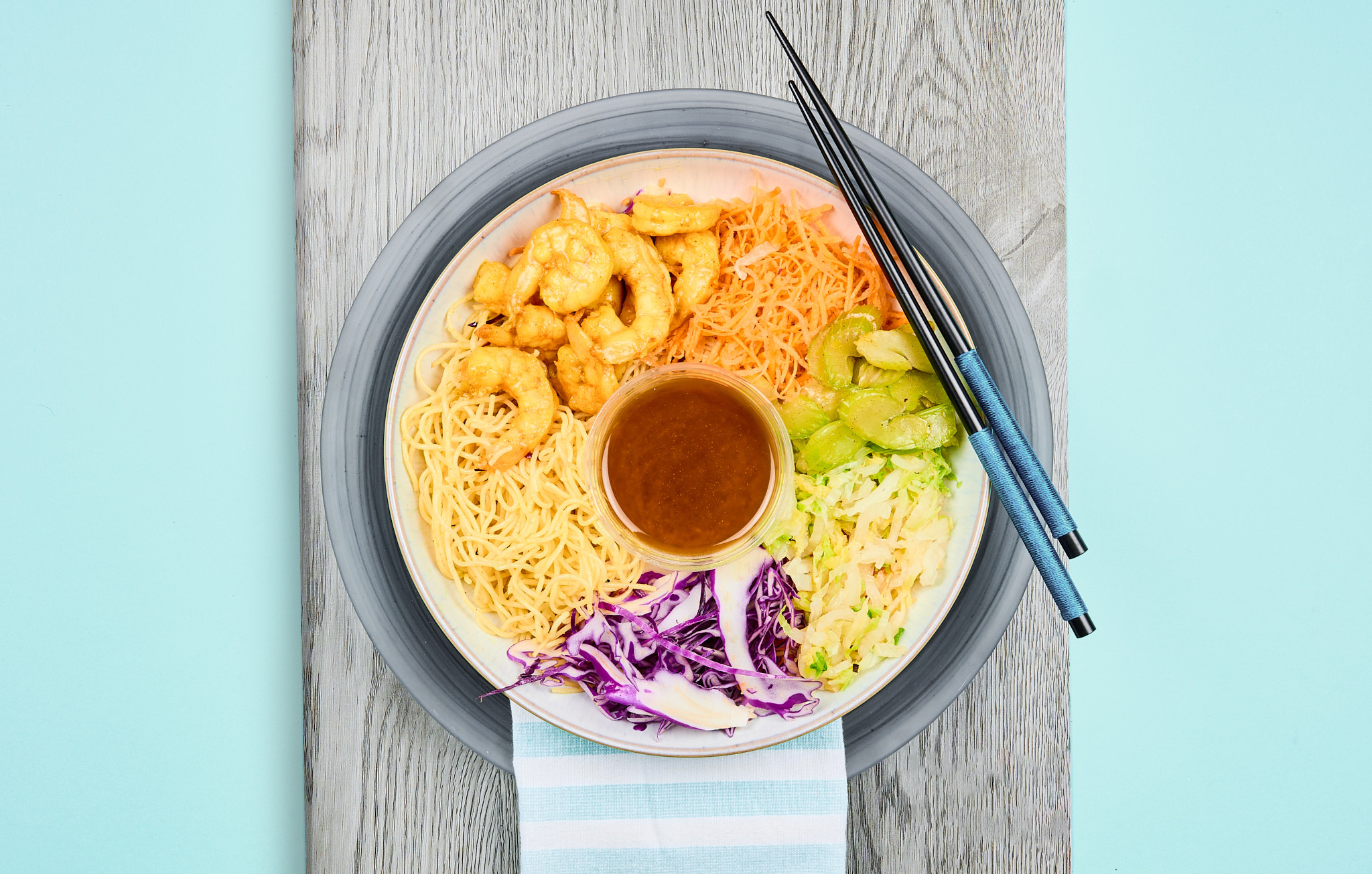 Singapore Noodles with Curried Shrimp