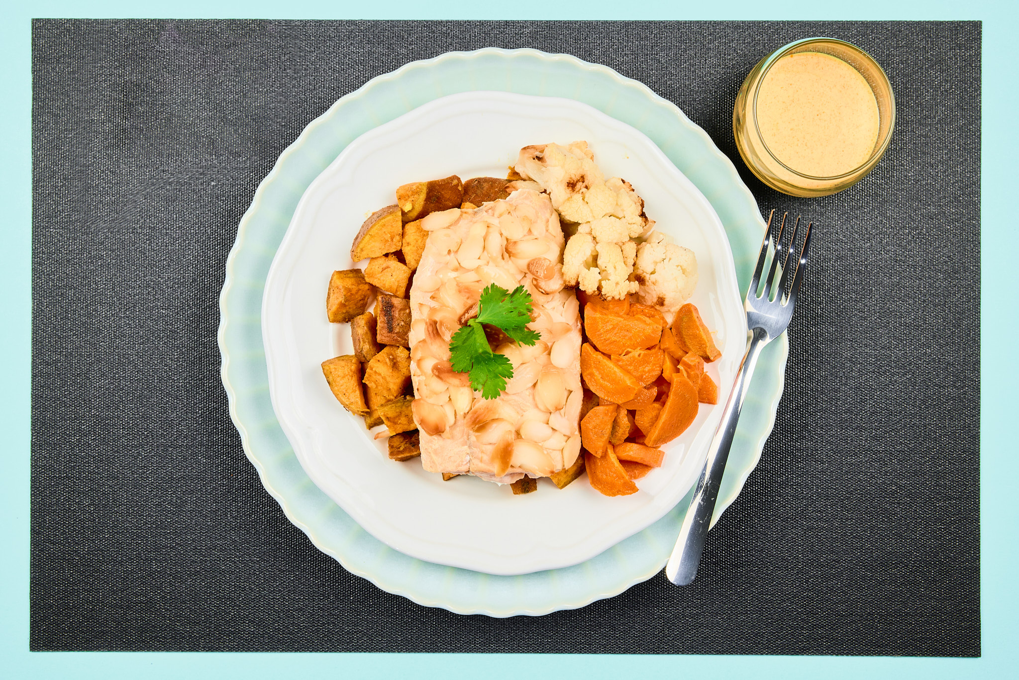 Almond Crusted Salmon with Korma Curry
