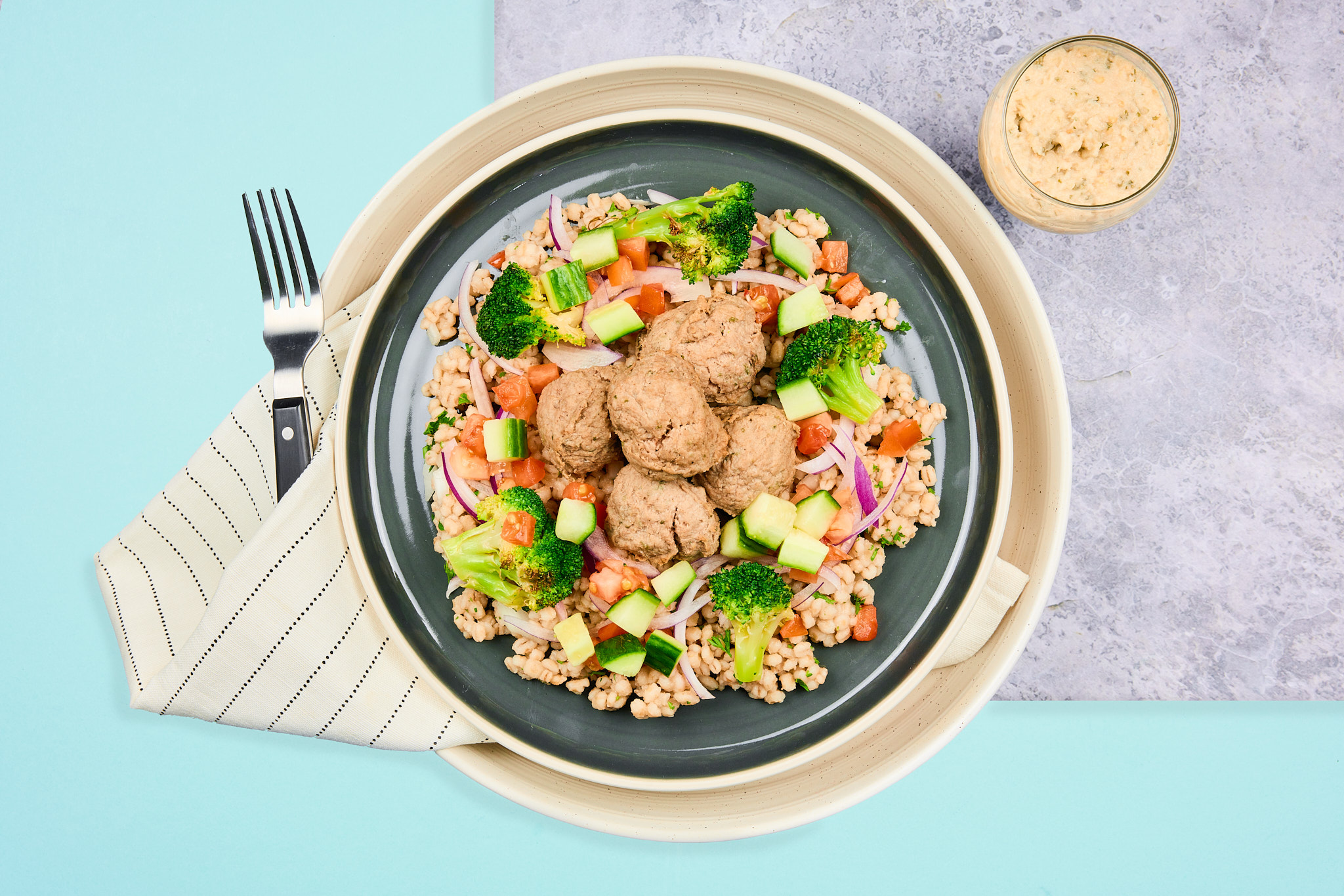 Ground Turkey Kafta with Herbed Barley