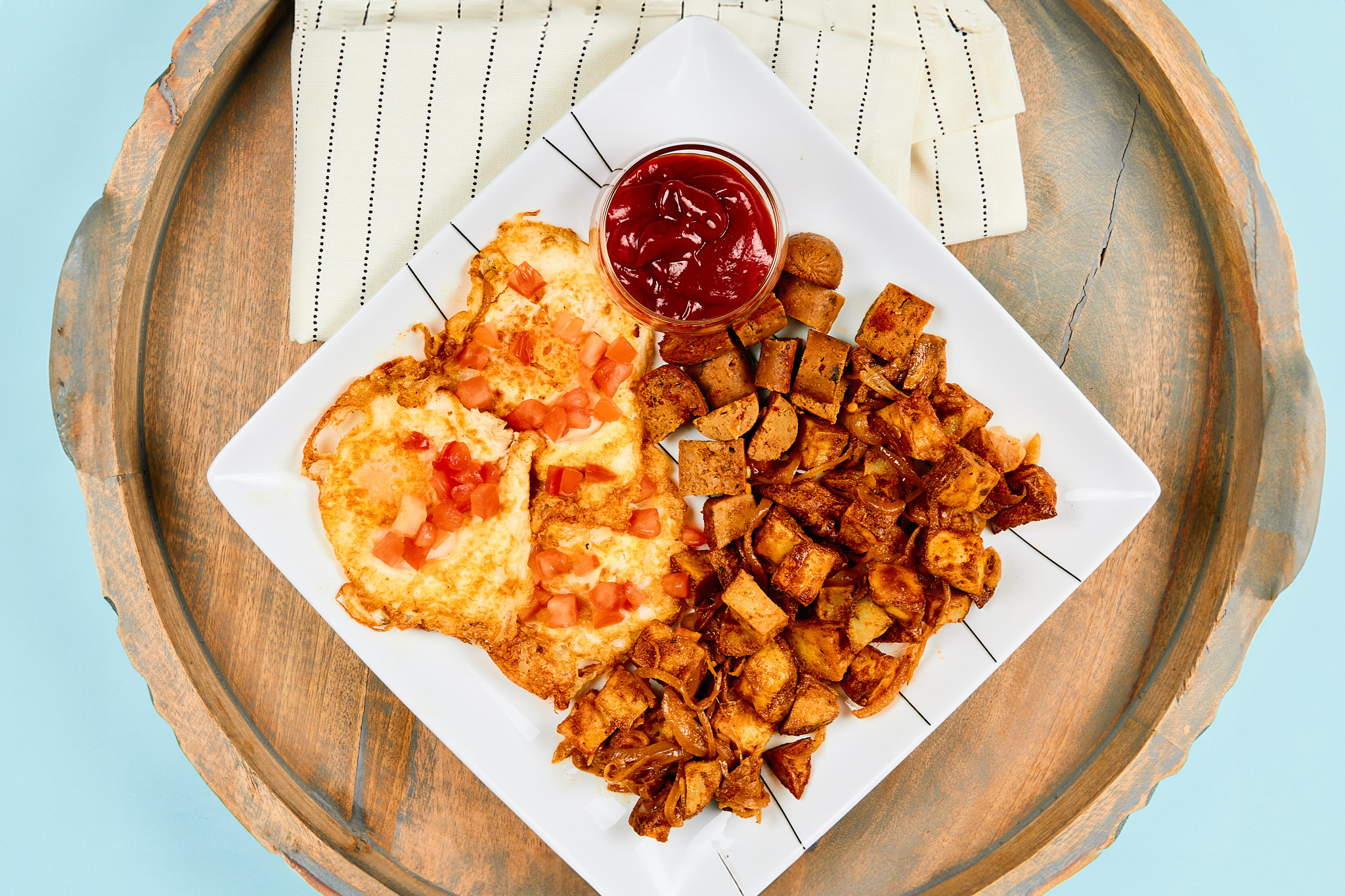 Vegan Sausage Breakfast Hash with Smokey Ketchup