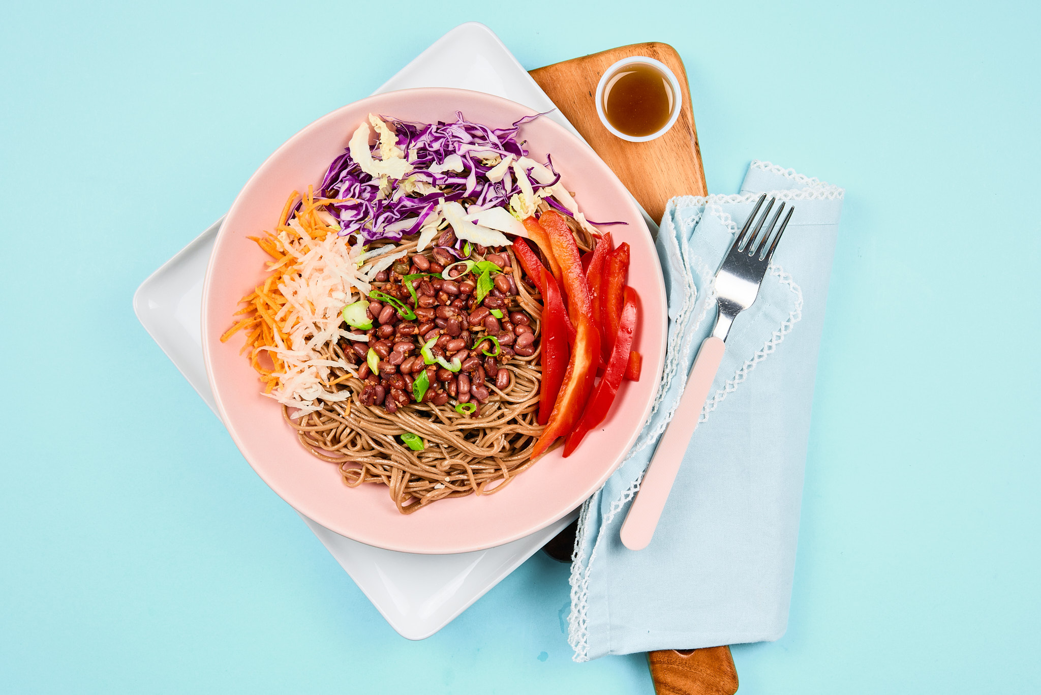 Adzuki Bean Soba Noodle Salad with Sesame Dressing