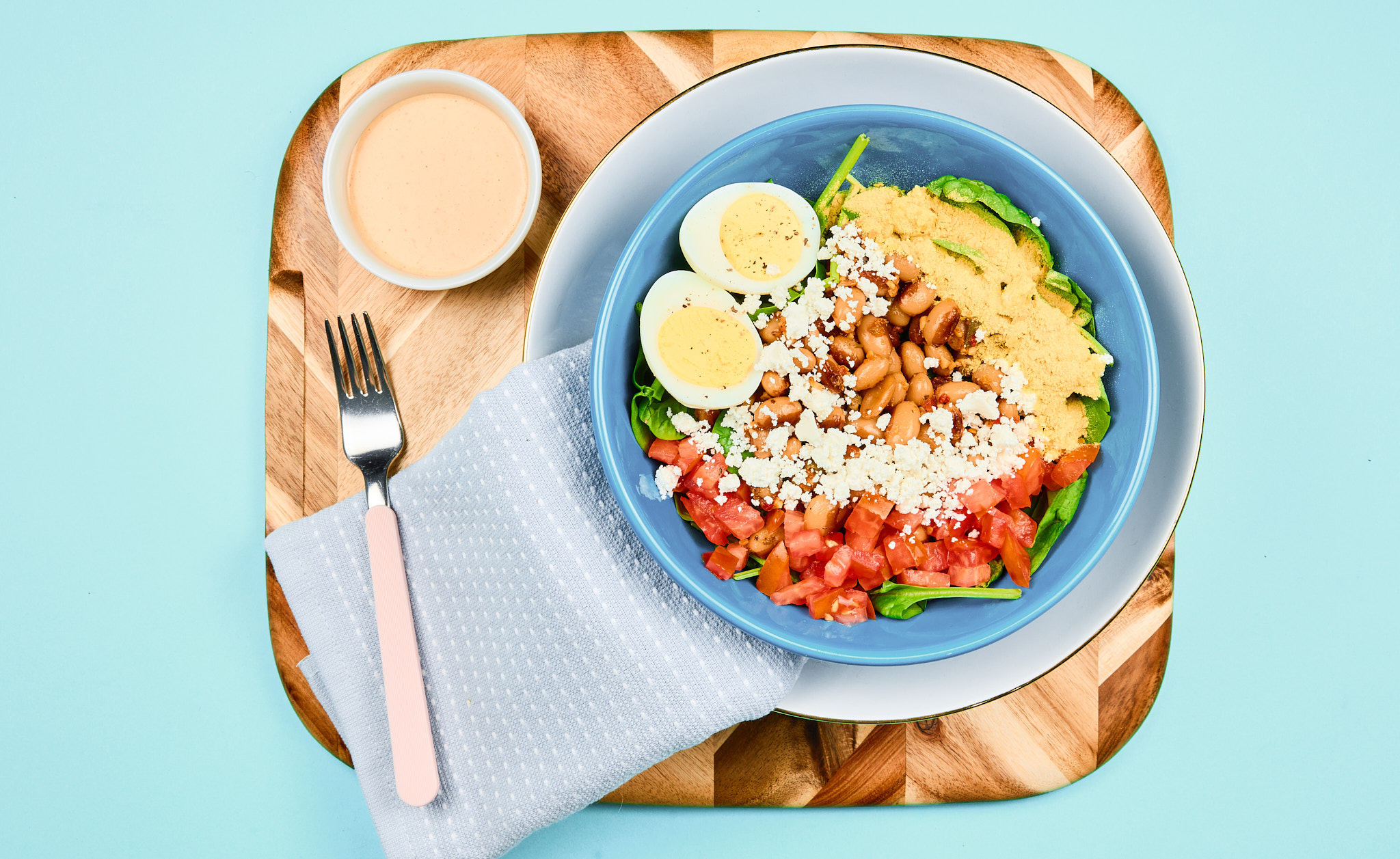 Yellow Eyed Pea Cobb Salad with Ranch Dressing
