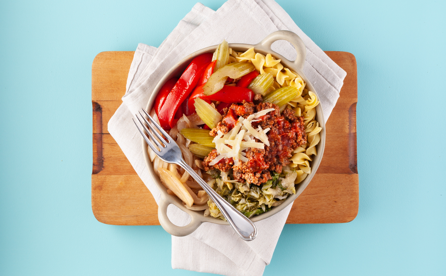 Unstuffed Cabbage Roll Bowl with Egg Noodle