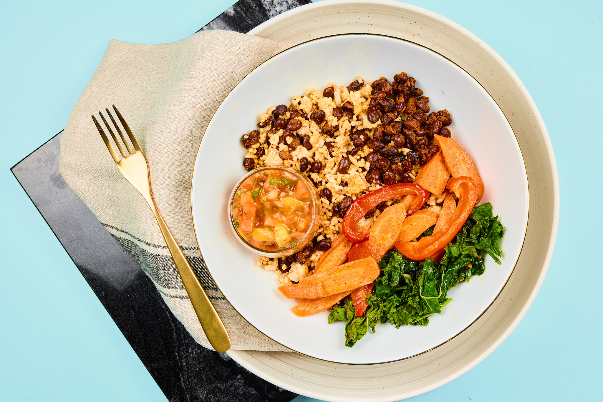 Spiced Black Bean Bowl with Mango Salsa
