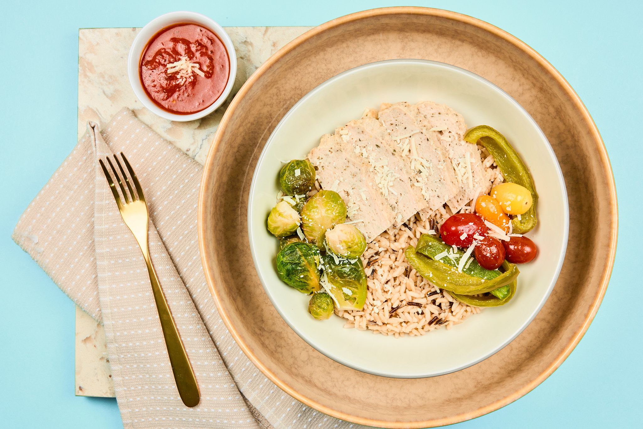 Chicken Parm Meatloaf with Wild Rice