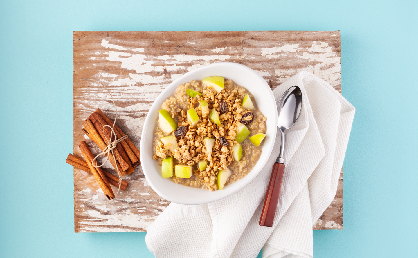 Apple Crumble Quinoa Porridge with Granola
