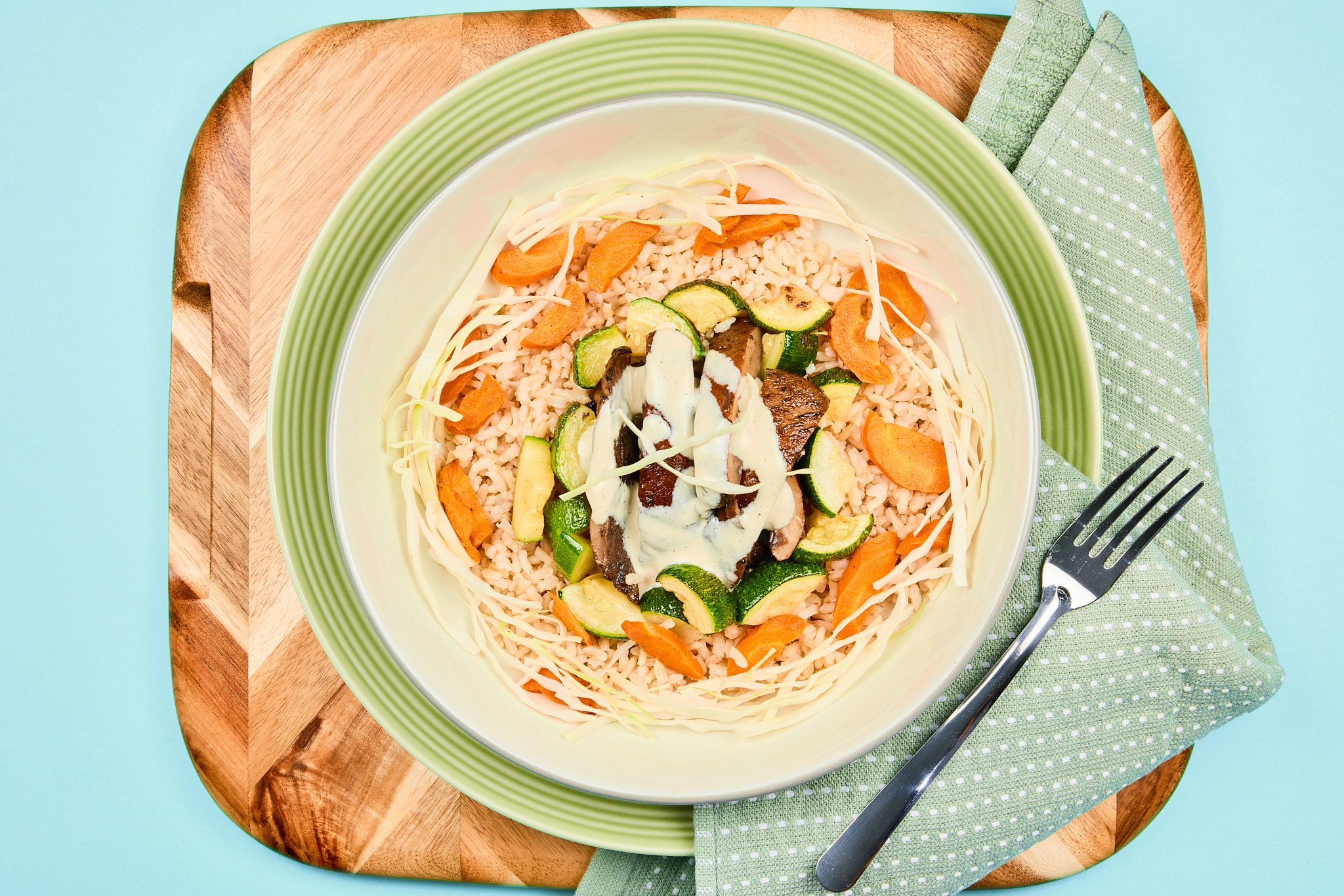 Zataar Portobello Mushrooms with Mint Sesame Sauce