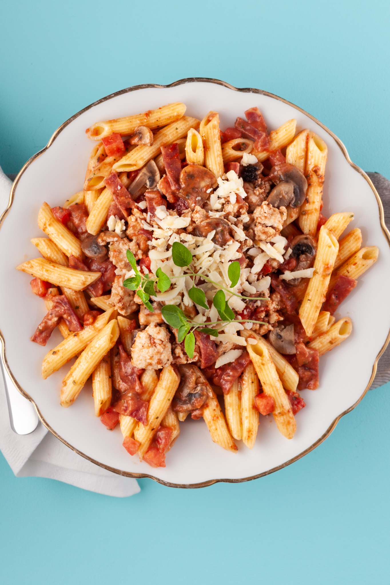 Tuscan Ground Chicken Penne