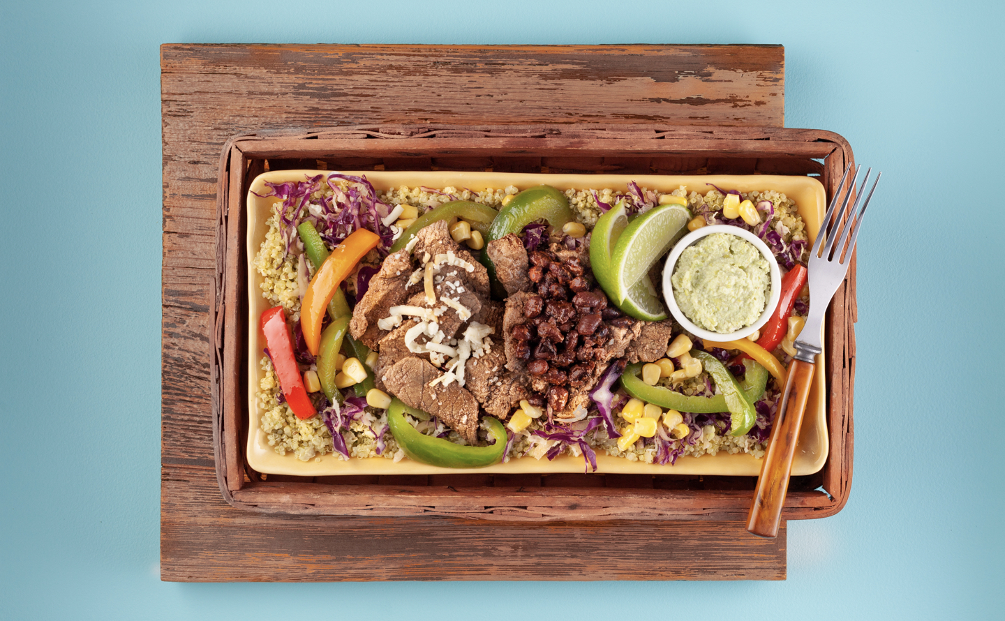 Steak Fajita Bowl with Cilantro Lime Quinoa